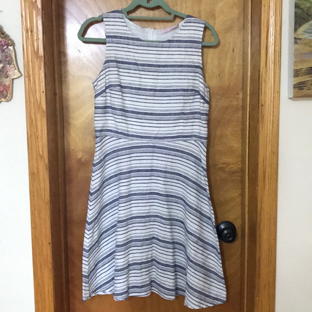 Striped linen lined dress